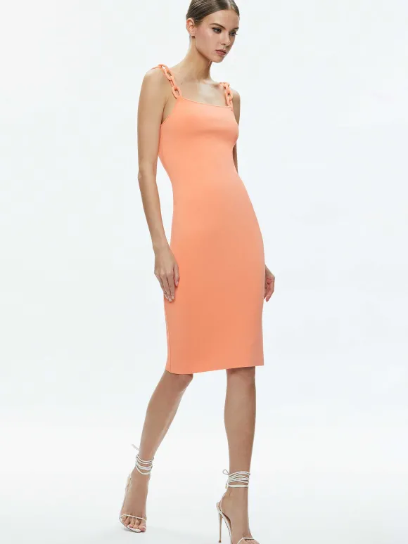 Alina Looped Straps Midi Dress | Alice and Olivia Hot