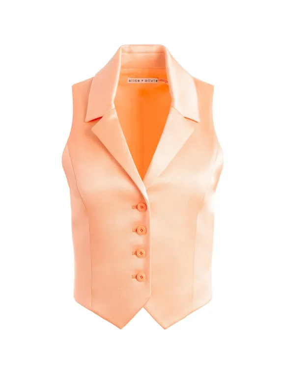 Amber Collared Vest | Alice and Olivia Discount