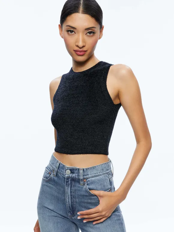 Amity Sleeveless Cropped Tank | Alice and Olivia Shop