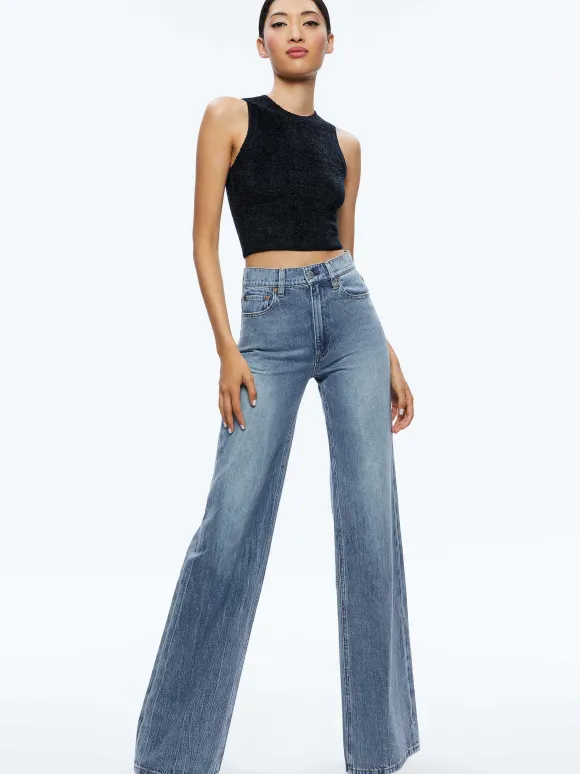 Amity Sleeveless Cropped Tank | Alice and Olivia Shop