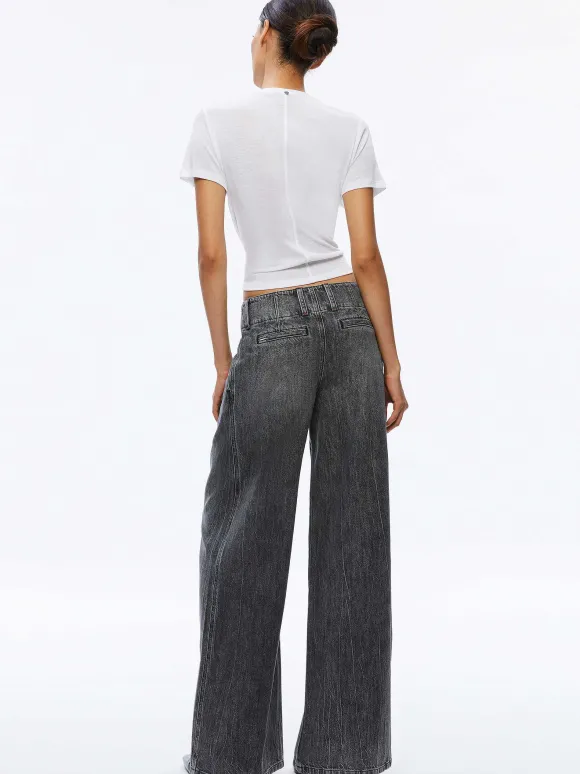 Anders Low Rise Pleated Jean | Alice and Olivia Fashion