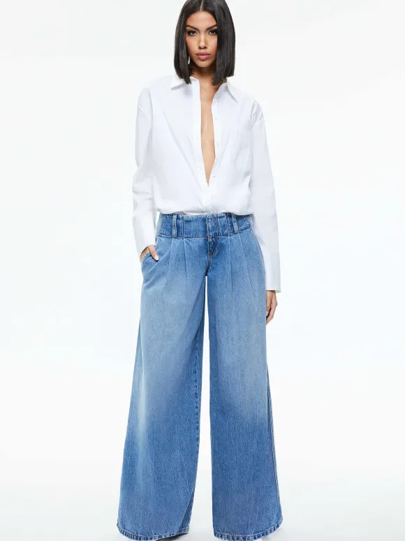 Anders Low Rise Pleated Jean | Alice and Olivia Hot