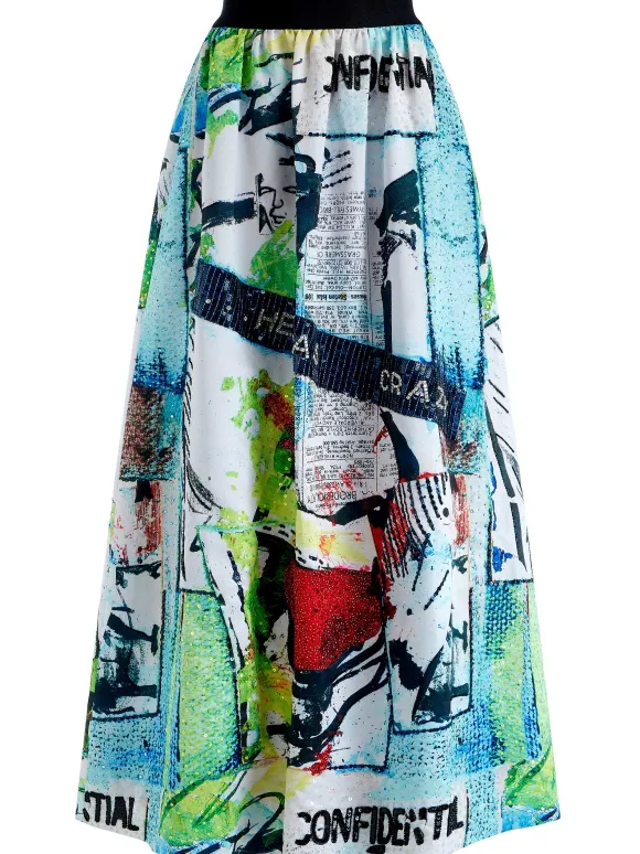 A+O X Basquiat Tina Embellished Maxi Skirt | Alice and Olivia Flash Sale