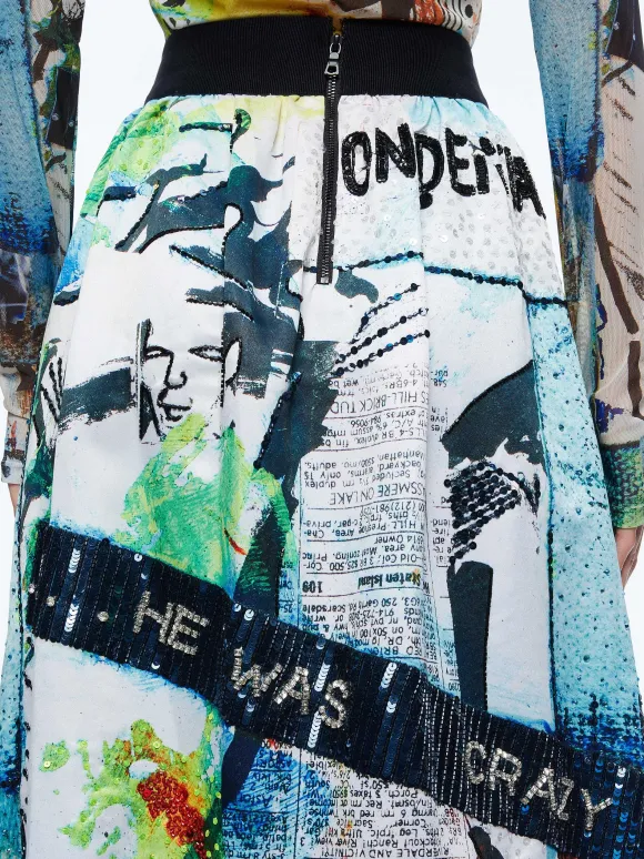 A+O X Basquiat Tina Embellished Maxi Skirt | Alice and Olivia Flash Sale