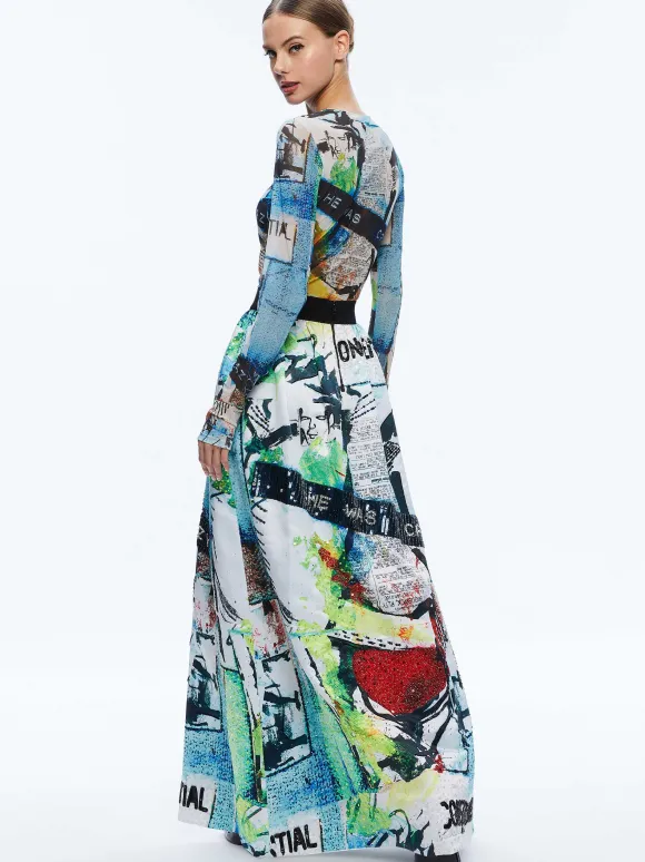 A+O X Basquiat Tina Embellished Maxi Skirt | Alice and Olivia Flash Sale