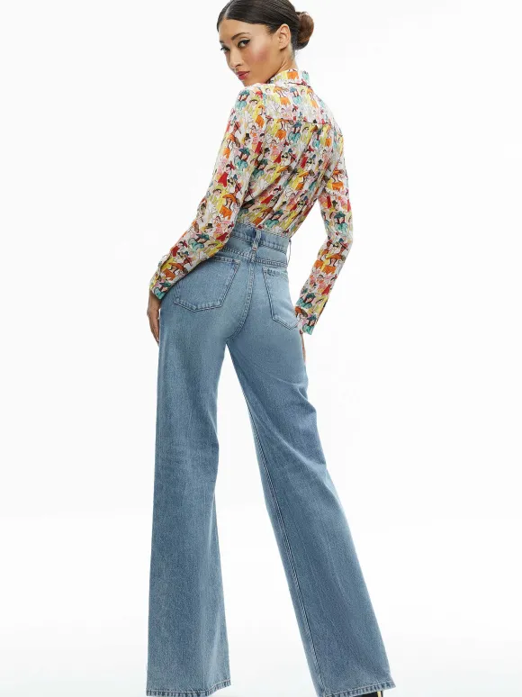 A+O X Blair Z Willa Placket Top | Alice and Olivia Best