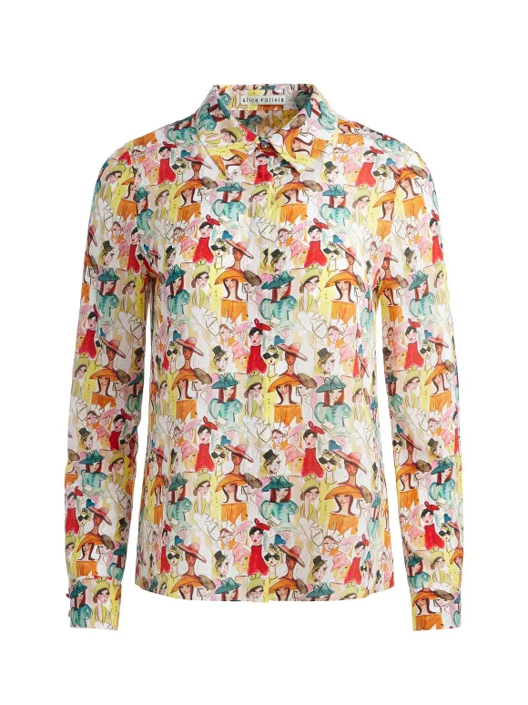 A+O X Blair Z Willa Placket Top | Alice and Olivia Best
