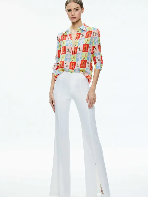 A+O X Oris Eddu Willa Placket Top | Alice and Olivia Cheap