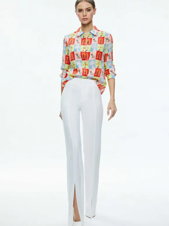 A+O X Oris Eddu Willa Placket Top | Alice and Olivia Cheap