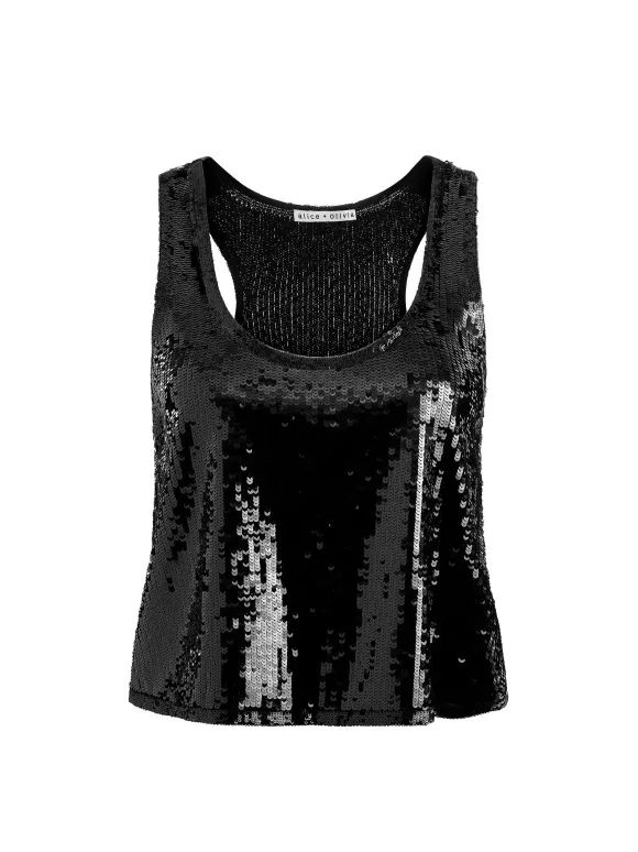 Avril Sequin Boxy Tank | Alice and Olivia Best Sale