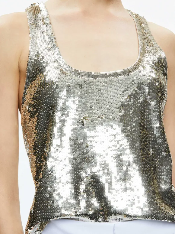 Avril Sequin Boxy Tank | Alice and Olivia Shop