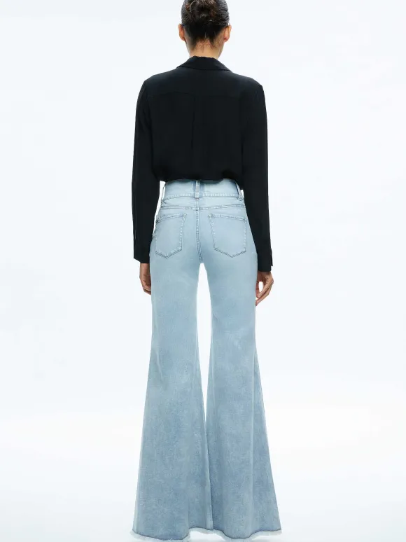 Beautiful Seamed Wide Leg Jean | Alice and Olivia Clearance