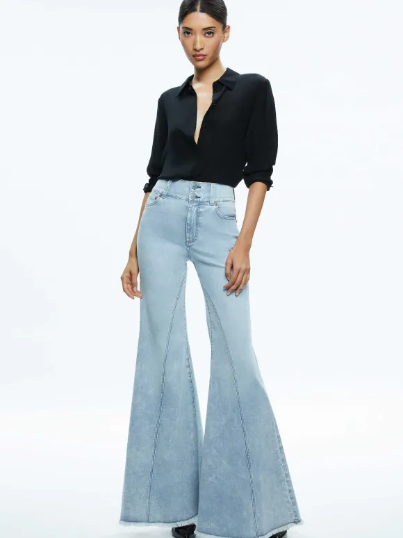 Beautiful Seamed Wide Leg Jean | Alice and Olivia Clearance