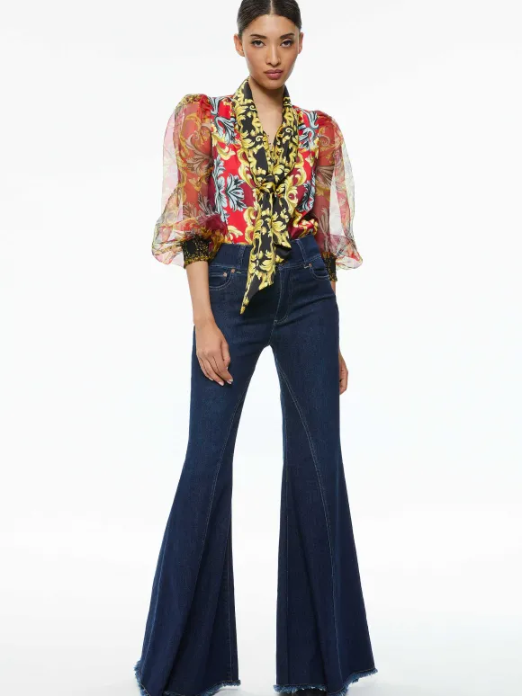 Beautiful Seamed Wide Leg Jean | Alice and Olivia Store
