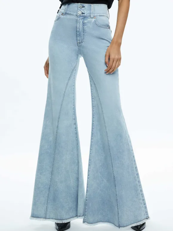 Beautiful Seamed Wide Leg Jean | Alice and Olivia Clearance