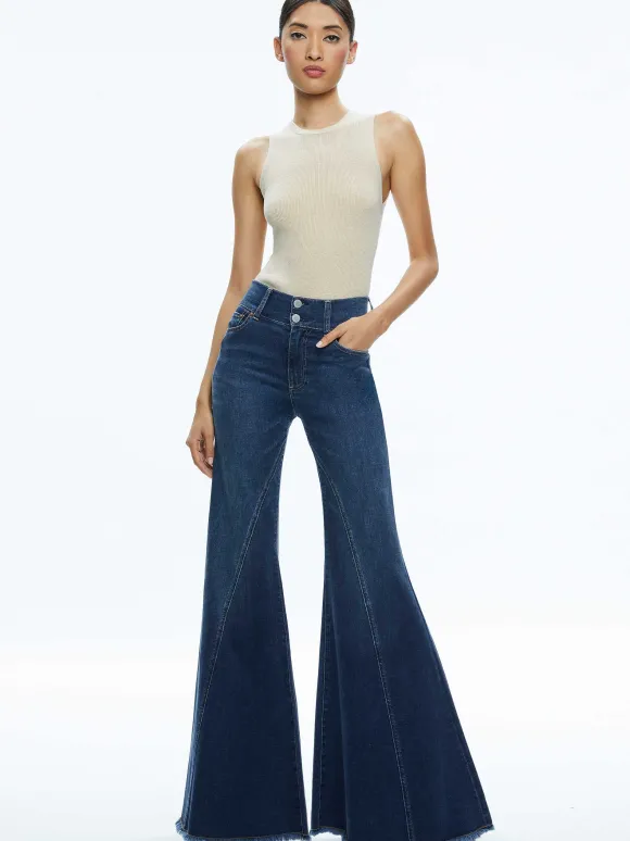 Beautiful Seamed Wide Leg Jean | Alice and Olivia Best Sale