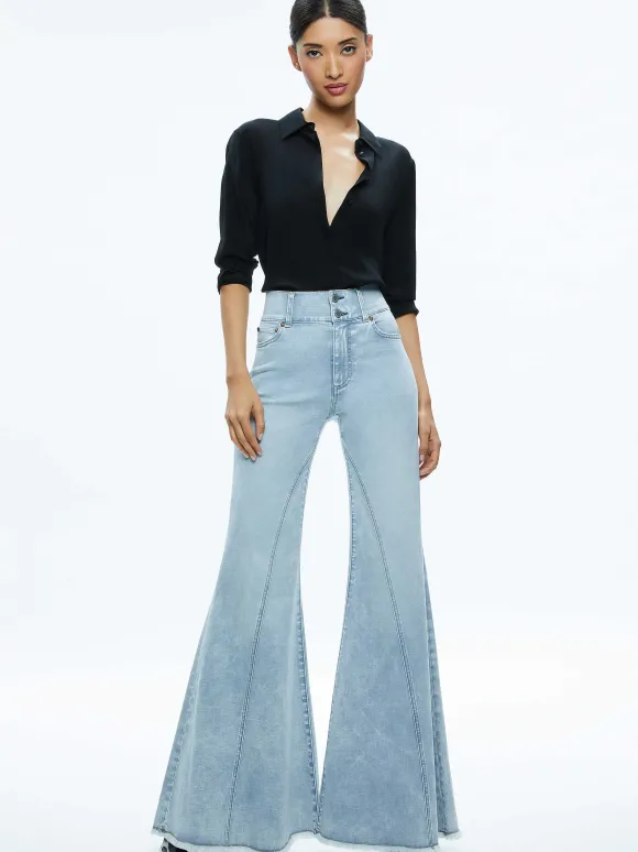 Beautiful Seamed Wide Leg Jean | Alice and Olivia Clearance