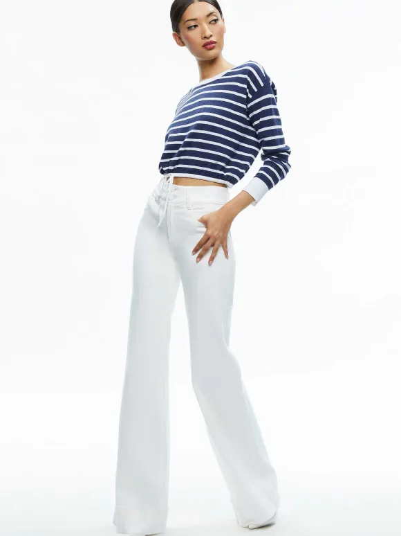 Bernetta Cropped Drawstring Pullover | Alice and Olivia Shop