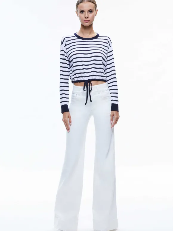 Bernetta Cropped Drawstring Pullover | Alice and Olivia Best