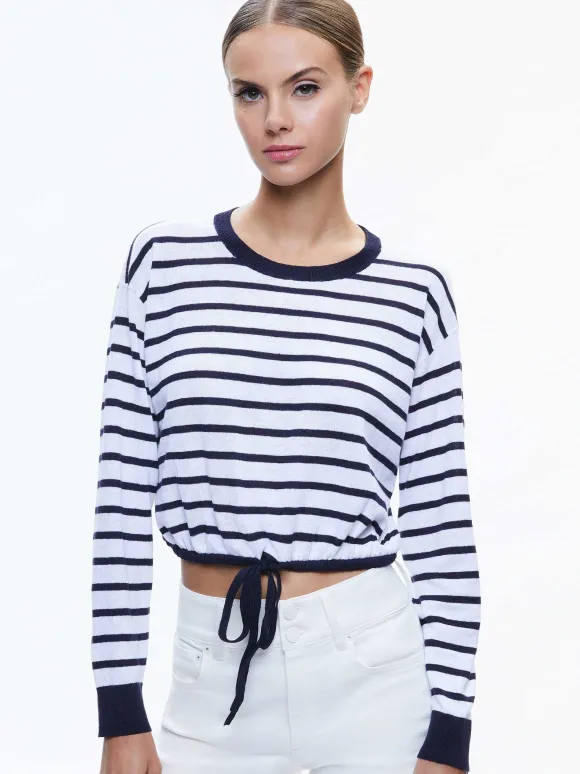 Bernetta Cropped Drawstring Pullover | Alice and Olivia Best