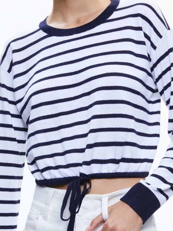 Bernetta Cropped Drawstring Pullover | Alice and Olivia Best