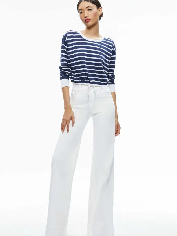Bernetta Cropped Drawstring Pullover | Alice and Olivia Shop