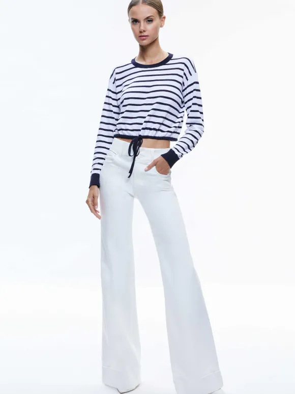 Bernetta Cropped Drawstring Pullover | Alice and Olivia Best