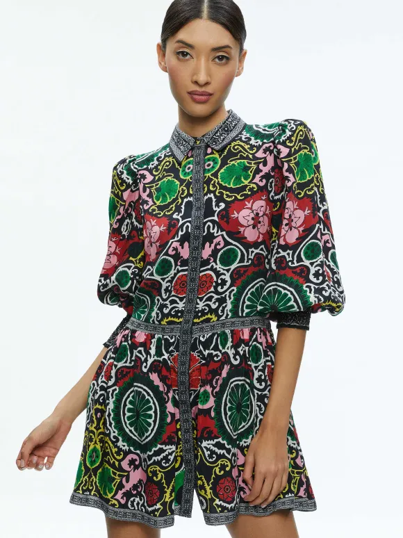 Bertha Blouson Sleeve Mini Dress | Alice and Olivia Sale