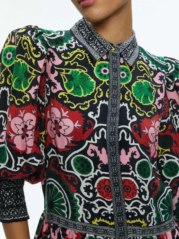 Bertha Blouson Sleeve Mini Dress | Alice and Olivia Sale