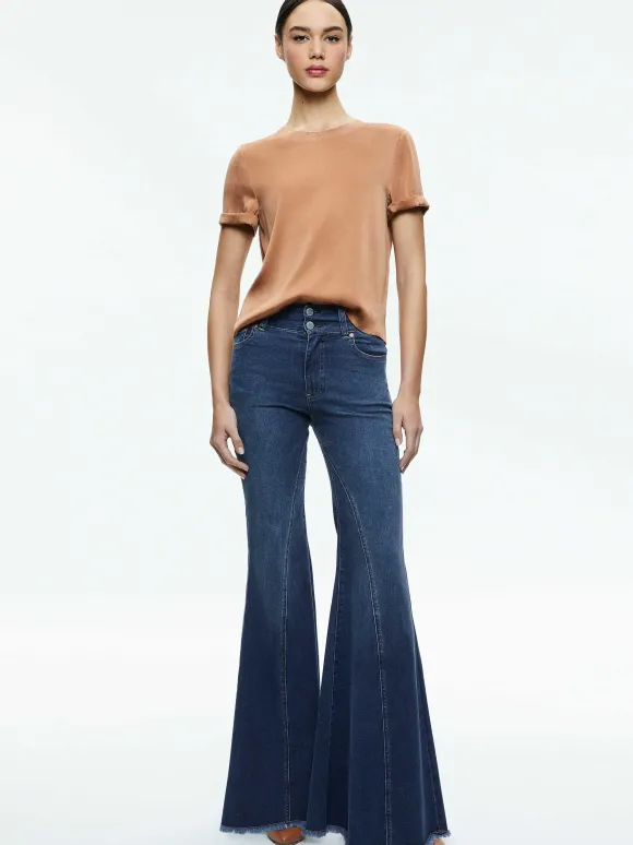 Braden Drop Shoulder Tee | Alice and Olivia Outlet