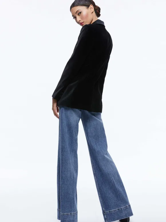 Breann Velvet Combination Blazer | Alice and Olivia Cheap