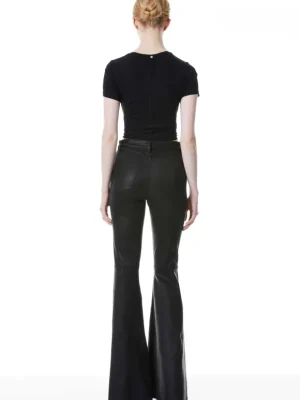 Brent High Waisted Leather Bell Pant | Alice and Olivia Sale