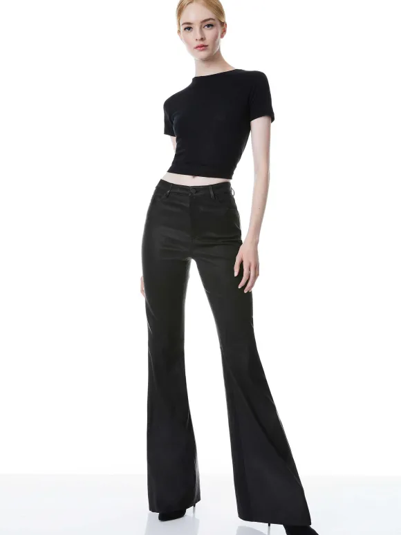 Brent High Waisted Leather Bell Pant | Alice and Olivia Sale