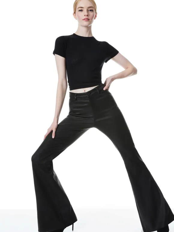 Brent High Waisted Leather Bell Pant | Alice and Olivia Sale