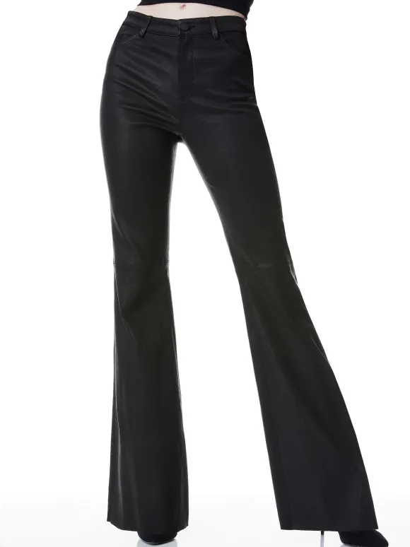 Brent High Waisted Leather Bell Pant | Alice and Olivia Sale