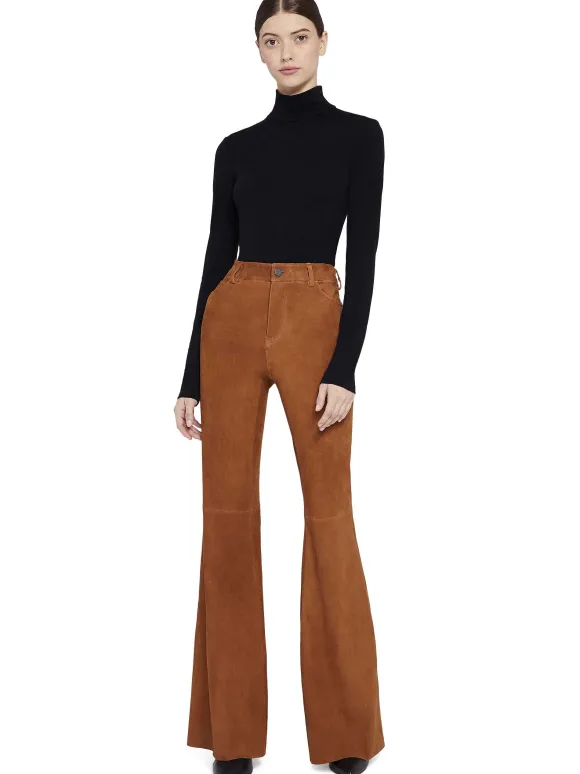 Brent High Waisted Suede Pant | Alice and Olivia Cheap