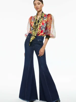 Brentley Tie Neck Blouse | Alice and Olivia Cheap