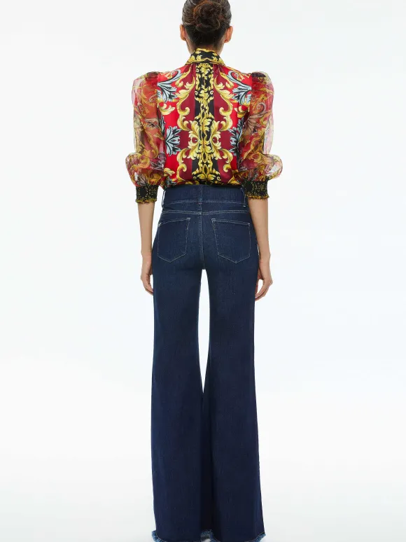 Brentley Tie Neck Blouse | Alice and Olivia Cheap
