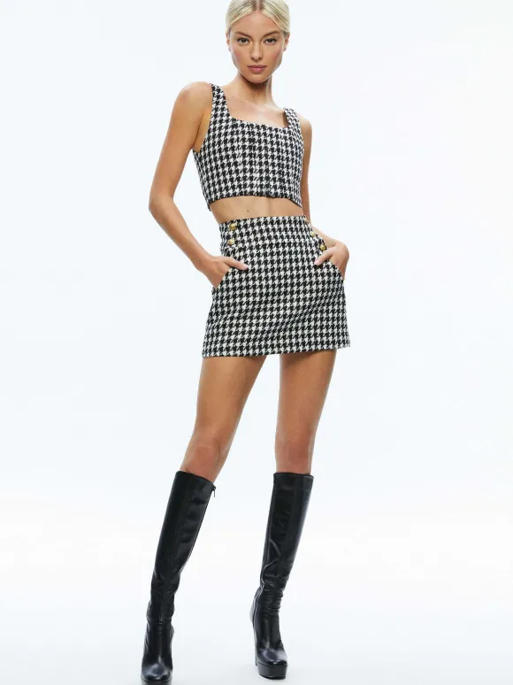 Breslin Corset Top + Donald Side Button Skirt | Alice and Olivia Flash Sale