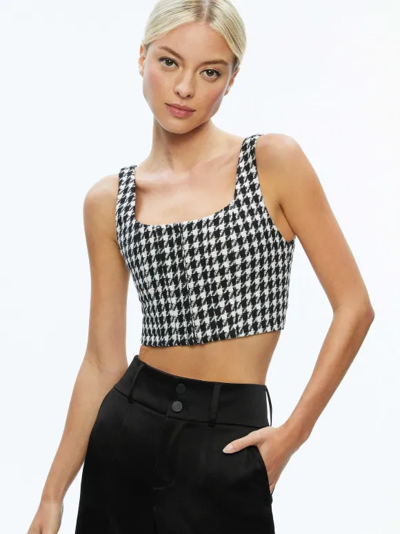 Breslin Corset Top + Donald Side Button Skirt | Alice and Olivia Flash Sale