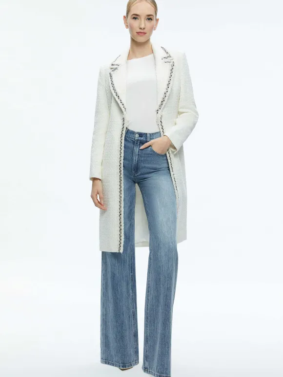 Bret Embellished Long Blazer | Alice and Olivia Store
