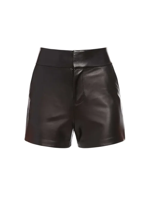 Cady High Waisted Leather Short | Alice and Olivia Hot