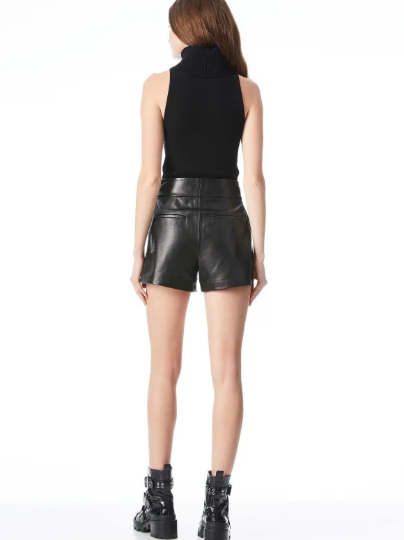 Cady High Waisted Leather Short | Alice and Olivia Hot