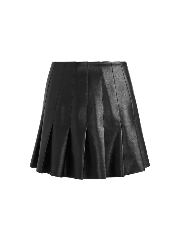 Carter Pleated Vegan Leather Mini Skirt | Alice and Olivia Cheap