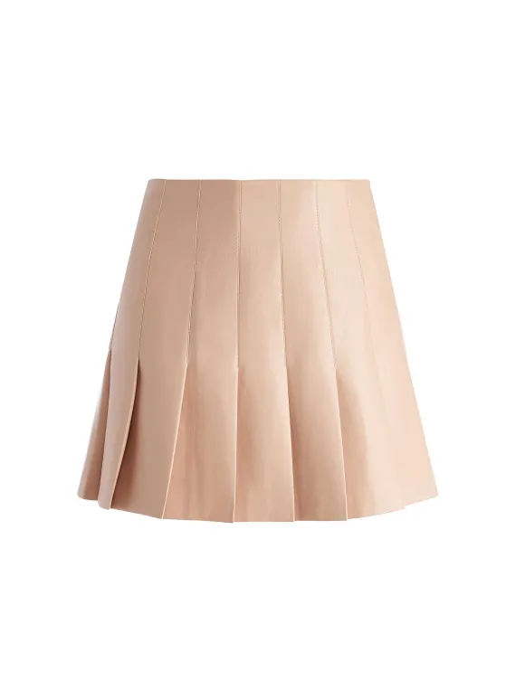 Carter Pleated Vegan Leather Mini Skirt | Alice and Olivia Shop