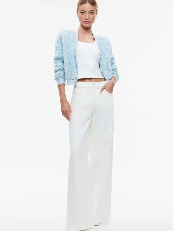 Casilda Faux Fur Cropped Cardigan | Alice and Olivia New