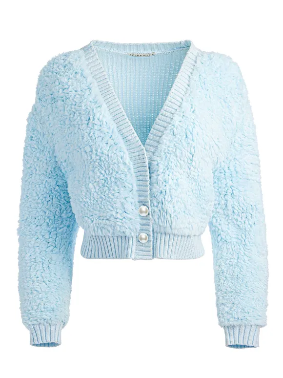 Casilda Faux Fur Cropped Cardigan | Alice and Olivia New