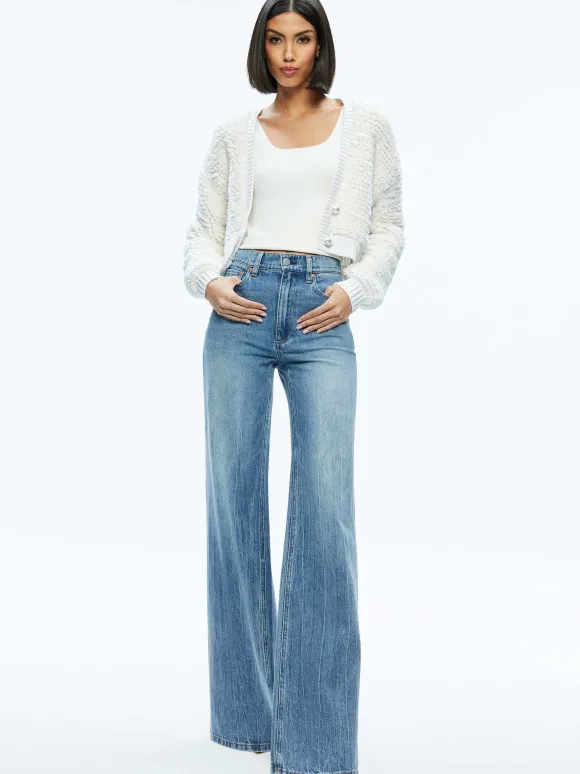 Casilda Faux Fur Cropped Cardigan | Alice and Olivia Shop