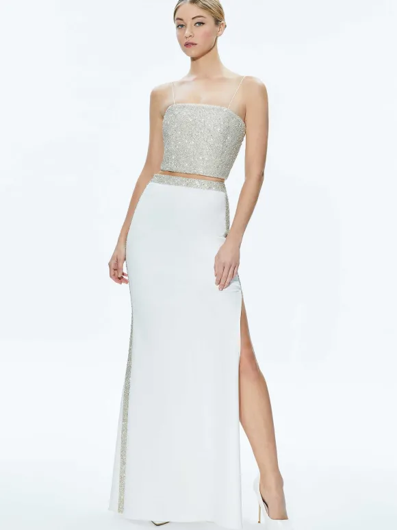 Ceresi Embellished Crop Top + Marilynn Embellished Maxi Skirt | Alice and Olivia Fashion