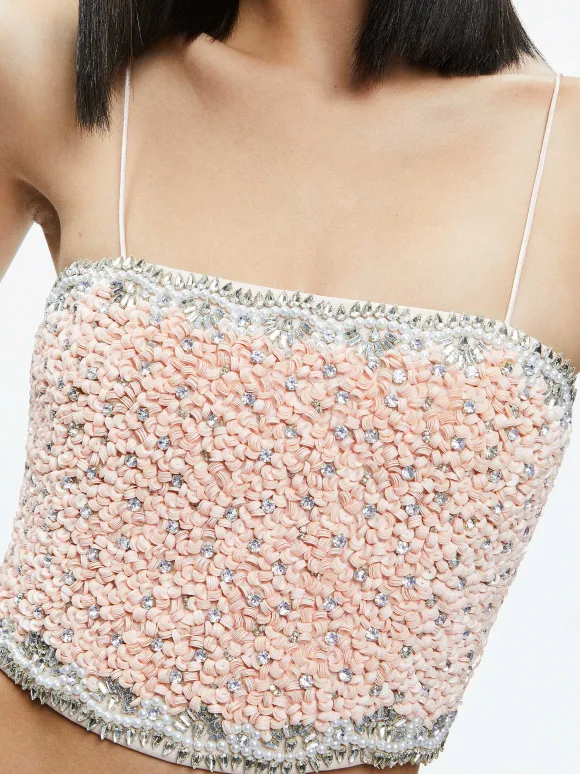 Ceresi Embellished Spaghetti Strap Top | Alice and Olivia Store